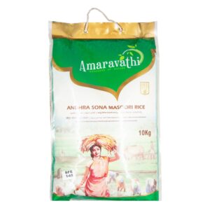 Amaravathi Sona Masoori Rice 10kg – Premium South Indian Raw Rice in UK.