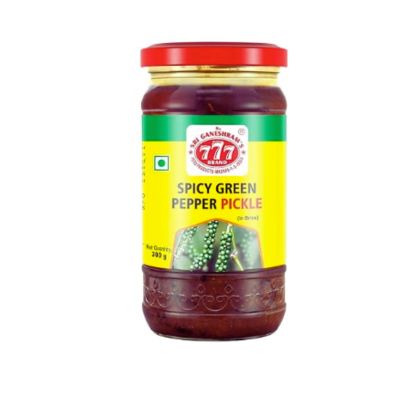 bottle of 777 Green Pepper Pickle 300g