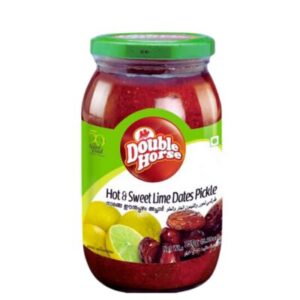 Jar of Double Horse Hot & Sweet Lime Date Pickle 400g.
