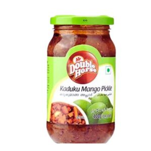 Jar of Double Horse Kaduku Mango Pickle 400g.