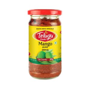 Telugu Foods Mango Avakaya Pickle 300g jar.