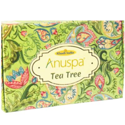 Anushpa Khadi Tea Tree Herbal Soap 125G – Antiseptic Bath Bar – Buy Online UK