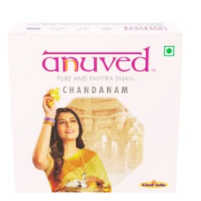 Anuved Chandanam Soap 125g – Pure Indian Sandalwood Ayurvedic Bath Bar in UK