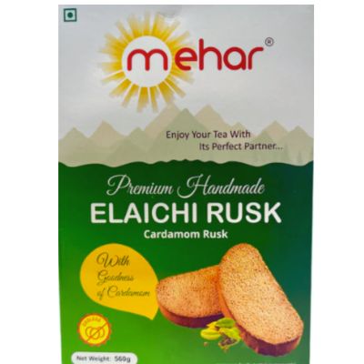 MEHAR Elaichi Rusk 560g – Indian Cardamom Tea Snack Biscuit