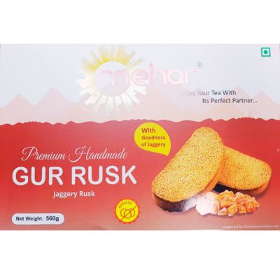 Mehar Gur Rusk 560g – Indian Jaggery Rusk Biscuits Online UK