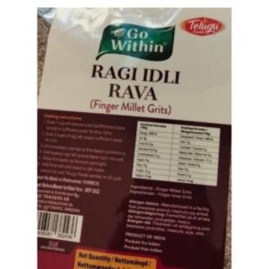 Telugu Foods Ragi Millet Idly Rava 500g Pack – Healthy Idly Dosai Alternative